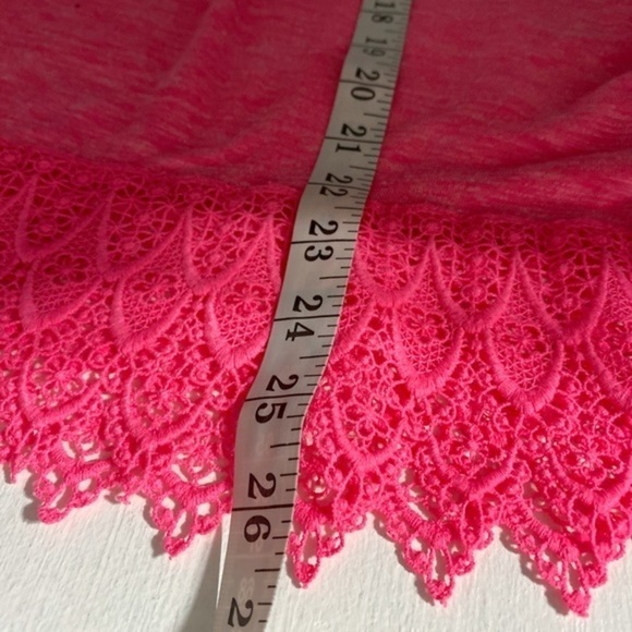 Decree Racerback Neon Pink Tank Top with Crochet Accents - Picture 10 of 10